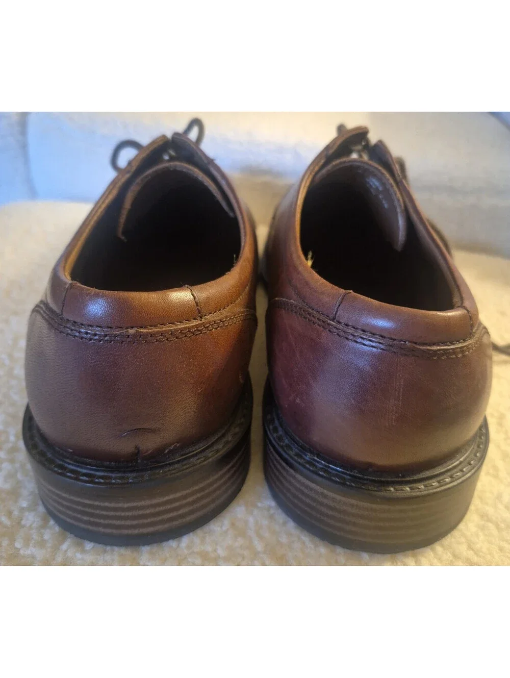 Johnston & Murphy TABOR Cap Toe Brown Leather 20-1863 Dress Shoes - Size 10 M